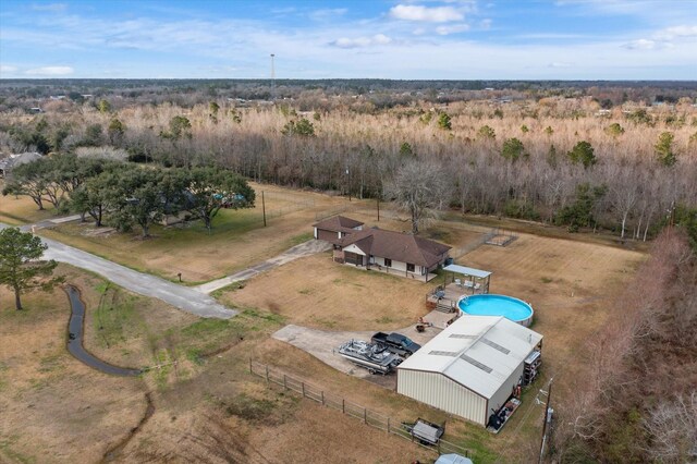 bird's eye view with a rural view