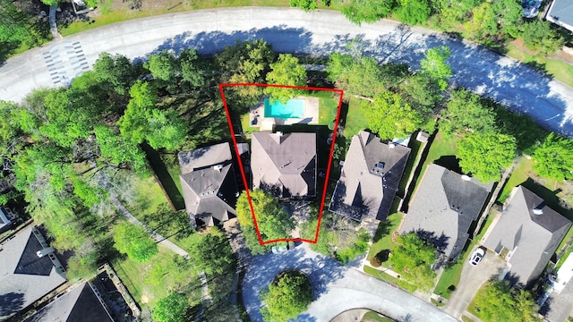 drone / aerial view featuring a residential view