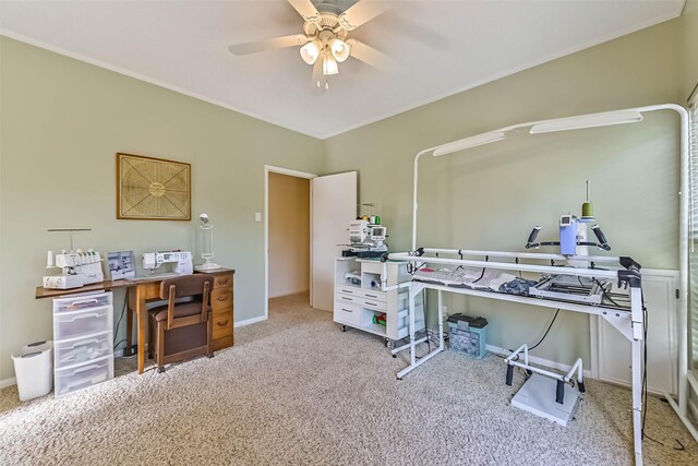 307 Crestwood Dr, El Lago, TX 77586 - carpeted bedroom with baseboards and ceiling fan