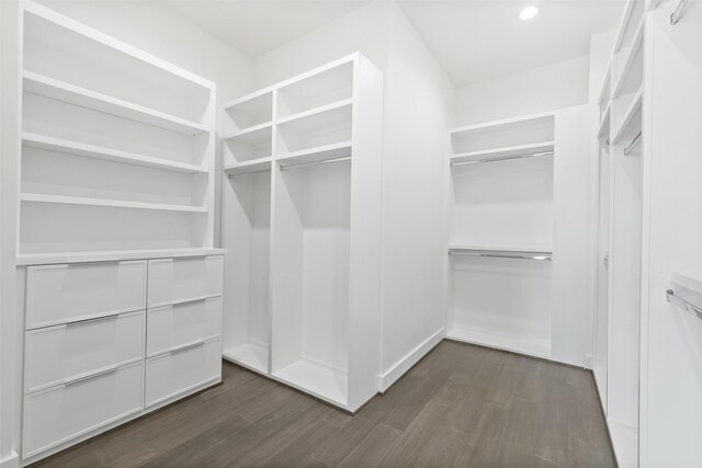 12838 Verdi Dr, Houston, TX 77024 - walk in closet with dark wood-type flooring
