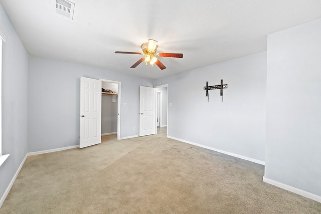 13619 Bonilla Ln, Houston, TX 77083 - unfurnished bedroom featuring a ceiling fan, carpet, baseboards, and visible vents