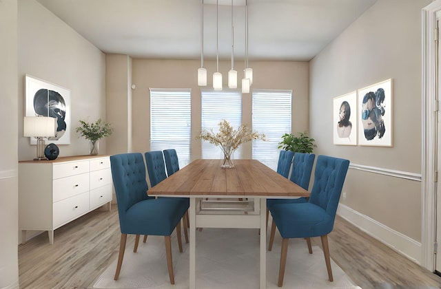 17473 Chestnut Cove Dr, Conroe, TX 77302 - dining room with light wood-style flooring and baseboards