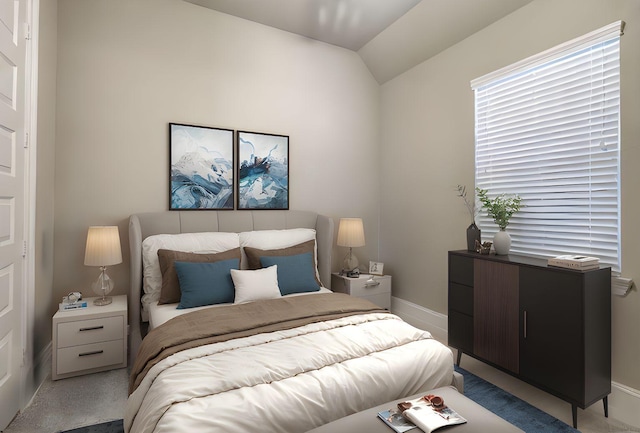 17473 Chestnut Cove Dr, Conroe, TX 77302 - bedroom with vaulted ceiling and baseboards