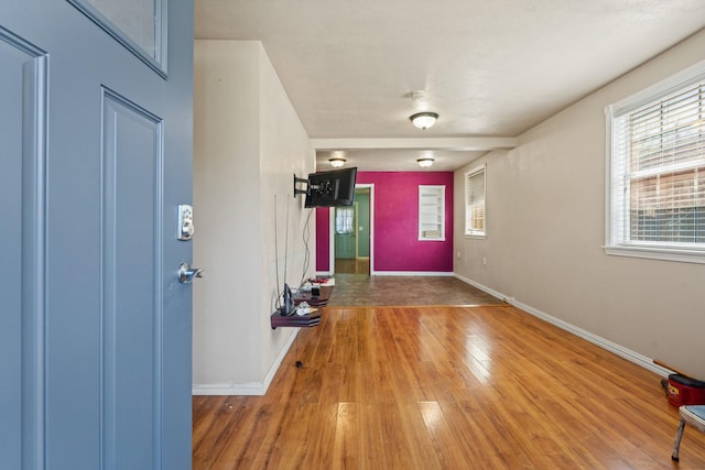 413 Mulcahy St, Rosenberg, TX 77471 - entryway featuring baseboards and hardwood / wood-style flooring