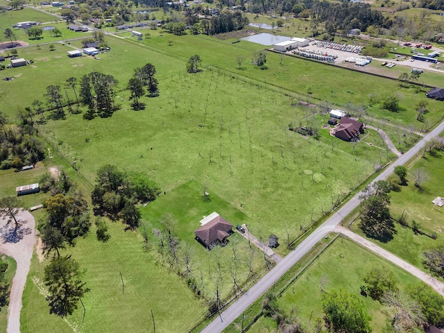 drone / aerial view with a rural view