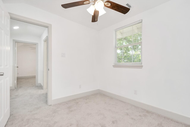 1501 Maiden Ln, Richmond, TX 77469 - empty room with light carpet, baseboards, visible vents, and ceiling fan