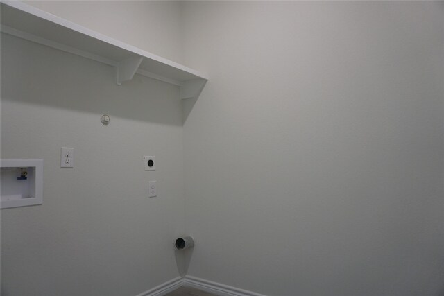 14848 Lamar Rd, Willis, TX 77378 - clothes washing area featuring laundry area, hookup for a washing machine, gas dryer hookup, baseboards, and hookup for an electric dryer