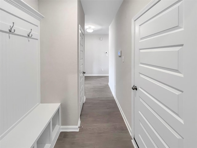 1826 Temple Grove Dr, Iowa Colony, TX 77583 - mudroom with baseboards and dark wood-style floors