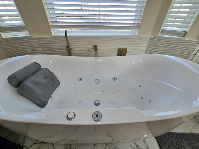 interior details featuring a freestanding tub