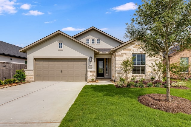 28810 Copper Ridge Dr, Fulshear, TX 77441 - view of front of property featuring stone siding, stucco siding, driveway, and a garage