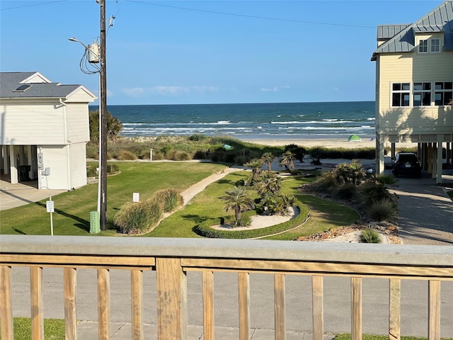 property view of water featuring a view of the beach