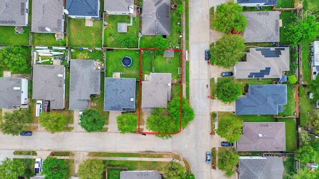 aerial view with a residential view
