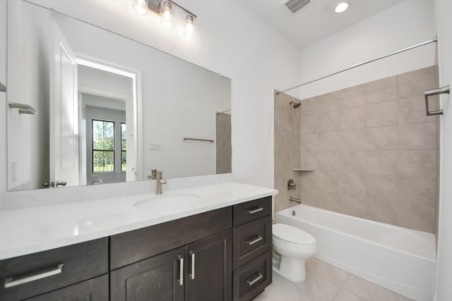 21123 Flowerhorn Dr, Cypress, TX 77433 - full bathroom with vanity, shower / washtub combination, and tile patterned floors