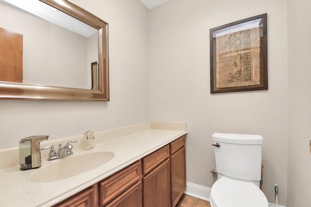 20202 Deer Run Rd, Damon, TX 77430 - bathroom with vanity, tile patterned floors, and toilet