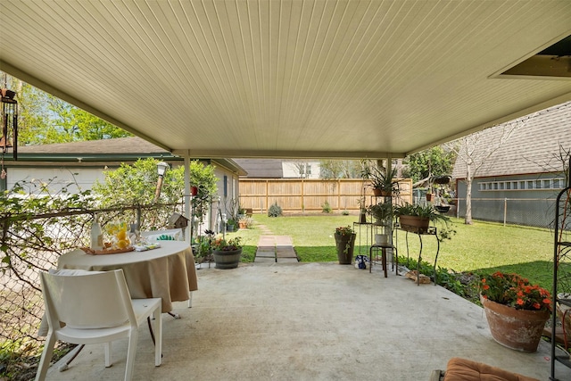 view of patio with a fenced backyard
