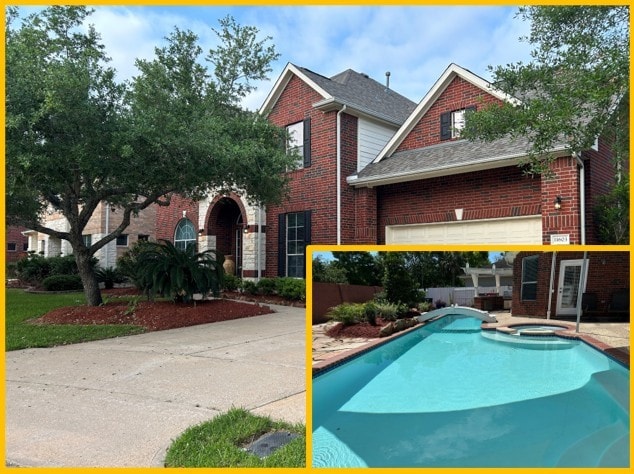 11603 Shoal Landing St, Pearland, TX 77584 - view of pool with a pool with connected hot tub
