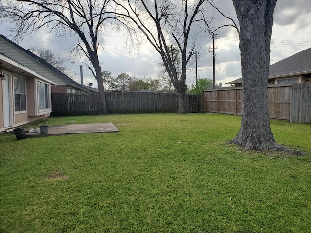13002 Nantucket Dr, Sugar Land, TX 77478 - view of yard with a fenced backyard and a patio area
