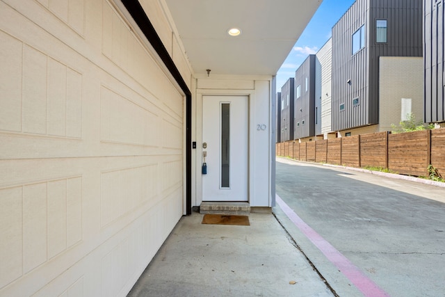 view of doorway to property