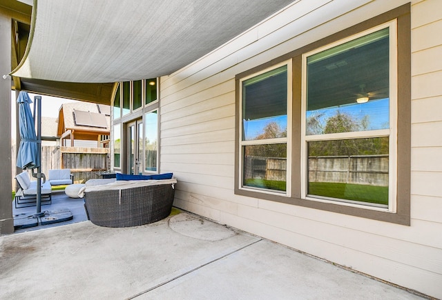 11115 Elderflower Dr, Missouri City, TX 77459 - view of patio / terrace with outdoor lounge area and fence