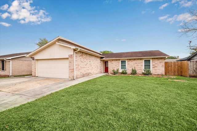 4010 Bluebonnet Trl, Deer Park, TX 77536 - ranch-style house with an attached garage, driveway, and brick siding