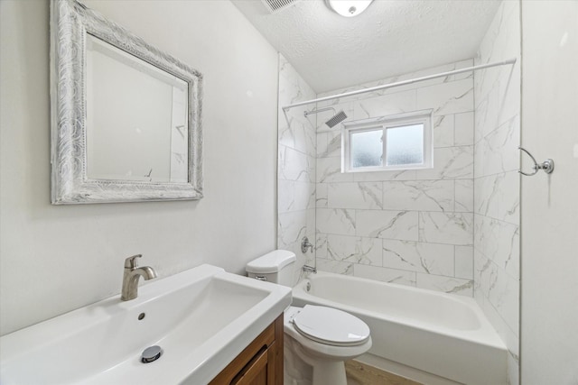 4010 Bluebonnet Trl, Deer Park, TX 77536 - full bath with vanity, a textured ceiling, and tub / shower combination