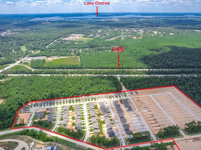 10710 Sora Dr, Willis, TX 77378 - aerial view of property's location with property boundaries highlighted