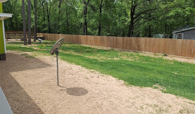 view of yard with fence
