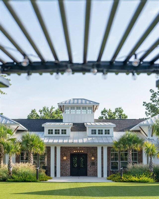 211 Cypress Pond Pl, Montgomery, TX 77316 - exterior space with a pergola and french doors