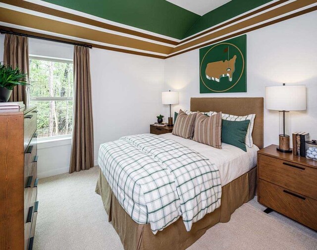 211 Cypress Pond Pl, Montgomery, TX 77316 - bedroom featuring vaulted ceiling and light carpet