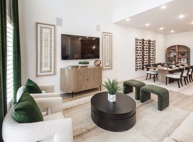 211 Cypress Pond Pl, Montgomery, TX 77316 - living area featuring visible vents, wood finished floors, and recessed lighting