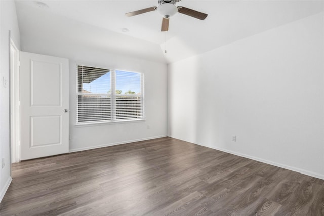 5135 Dunstable Manor Ln, Rosharon, TX 77583 - unfurnished room with dark wood-type flooring, ceiling fan, and baseboards
