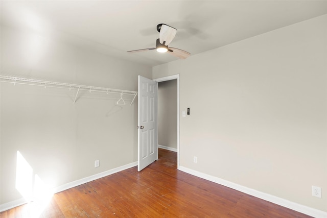 4605 Norhill Blvd, Houston, TX 77009 - unfurnished room with baseboards, wood finished floors, and a ceiling fan
