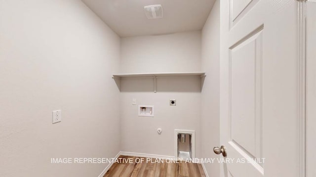 12520 Tarres Ct, Lorena, TX 76655 - clothes washing area with gas dryer hookup, hookup for a washing machine, wood finished floors, laundry area, and hookup for an electric dryer