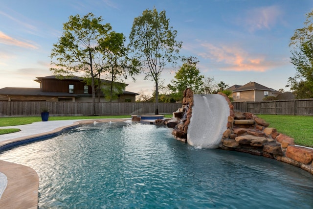 34 New Oak Trl, Humble, TX 77346 - view of swimming pool with a water slide and a hot tub