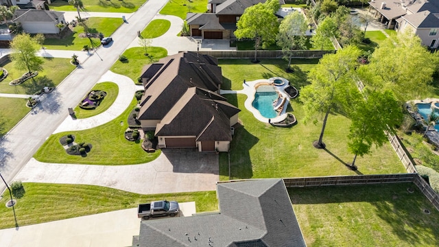 34 New Oak Trl, Humble, TX 77346 - aerial view of residential area featuring a pool area