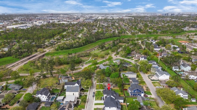 1107 Grovewood Ln, Houston, TX 77008 - aerial overview of property's location with nearby suburban area
