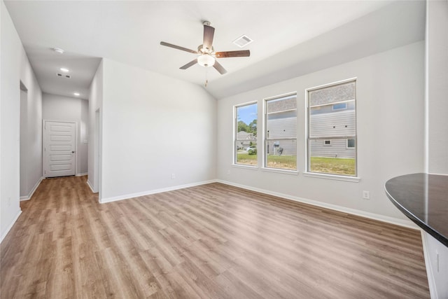 interior space featuring recessed lighting, visible vents, baseboards, and light wood-style floors