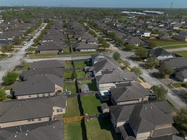 aerial view with a residential view