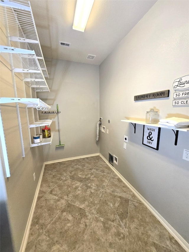 4321 Juniper Ln, Deer Park, TX 77536 - laundry room with electric dryer hookup, washer hookup, and baseboards