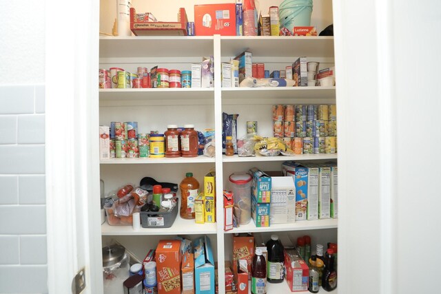 view of storage area