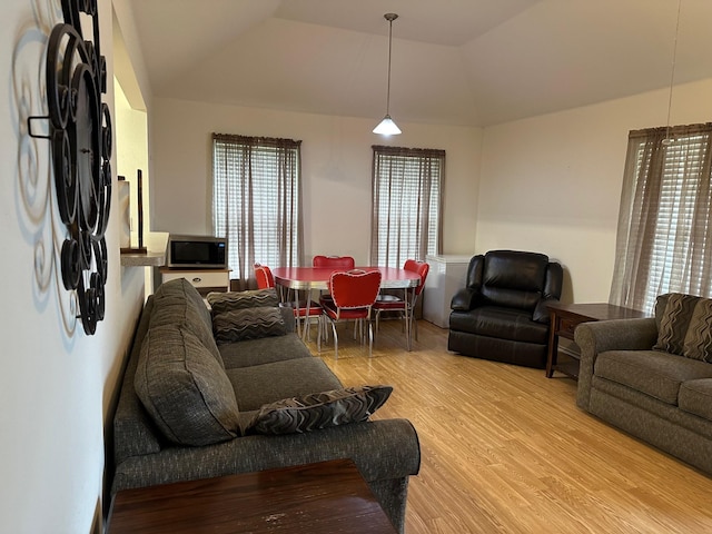 833 E Camp St, La Grange, TX 78945 - living area with vaulted ceiling and light wood-type flooring