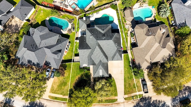 aerial view with a residential view