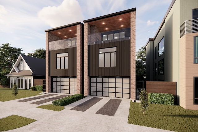 1128 W Pierce St, Houston, TX 77019 - contemporary house with an attached garage and concrete driveway