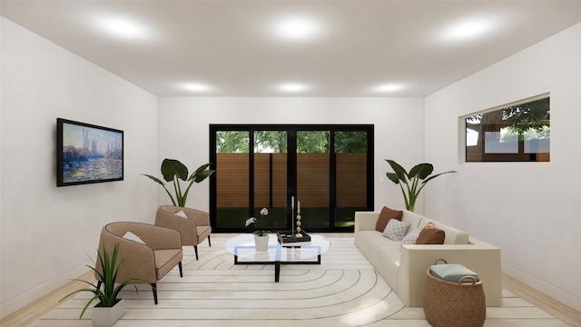 1128 W Pierce St, Houston, TX 77019 - living room featuring light wood-style floors and baseboards