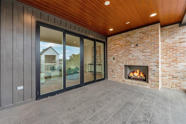 1128 W Pierce St, Houston, TX 77019 - view of patio / terrace featuring an outdoor brick fireplace