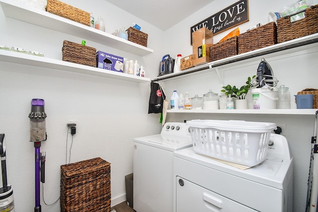 laundry area featuring independent washer and dryer and laundry area