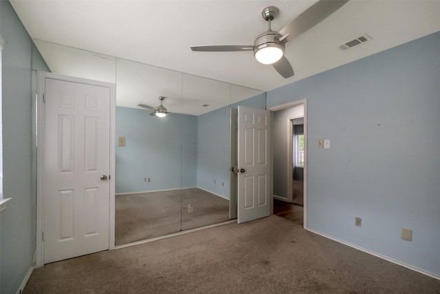 902 Rolling Mill Dr, Sugar Land, TX 77498 - unfurnished bedroom featuring baseboards, a ceiling fan, carpet flooring, and visible vents