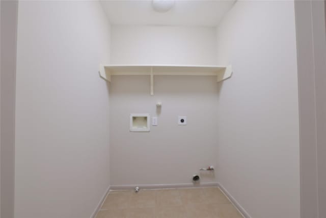 laundry room with laundry area, electric dryer hookup, washer hookup, hookup for a gas dryer, and baseboards