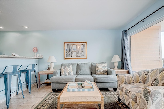 9520 Seawall Blvd Unit 126, Galveston, TX 77554 - living area with light tile patterned floors and recessed lighting