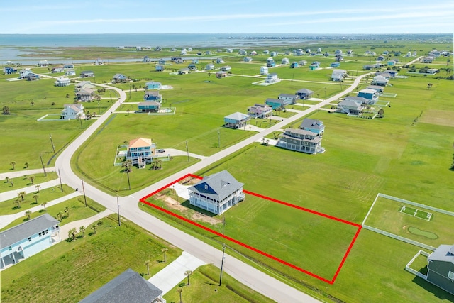 18821 Warrior Rd, Galveston, TX 77554 - aerial view of property's location featuring property boundaries highlighted and a large body of water